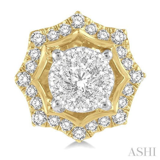 ASHI Round Shape Halo Lovebright Diamond Fashion Earrings 926A3PPFGERWY