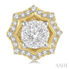 ASHI Round Shape Halo Lovebright Diamond Fashion Earrings 926A3PPFGERWY