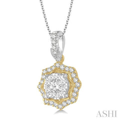 ASHI Round Shape Halo Lovebright Diamond Fashion Pendant 926A5PPFGPDWY