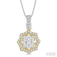 ASHI Round Shape Halo Lovebright Diamond Fashion Pendant 926A5PPFGPDWY