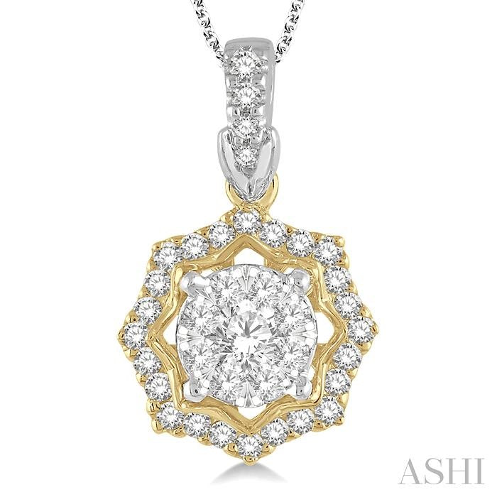 ASHI Round Shape Halo Lovebright Diamond Fashion Pendant 926A5PPFGPDWY