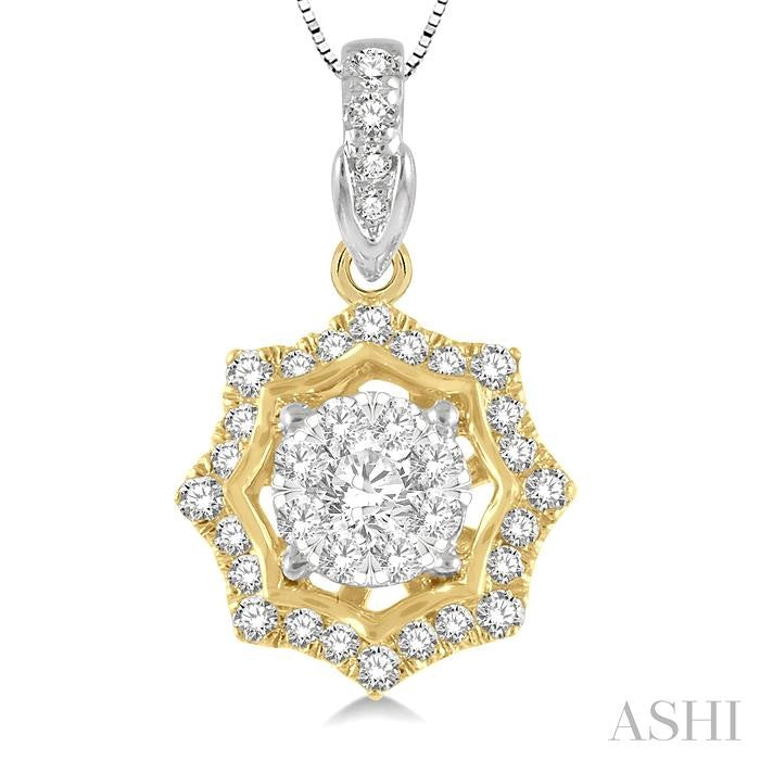 ASHI Round Shape Halo Lovebright Diamond Fashion Pendant 926A6PPFGPDWY