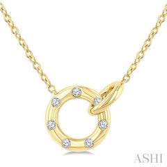 ASHI Circle Interlock Petite Diamond Fashion Pendant 926G8PPTGPDYG