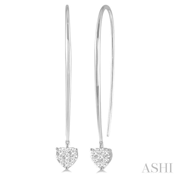 ASHI Heart Shape Lovebright Essential Diamond Earrings 927A3PPFGERWG