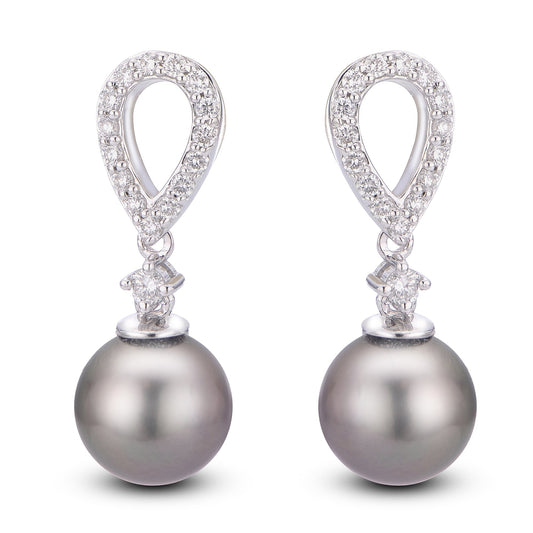 Parkplace Pearls 14KT White Gold Tahitian Pearl Earring 928720/BWH