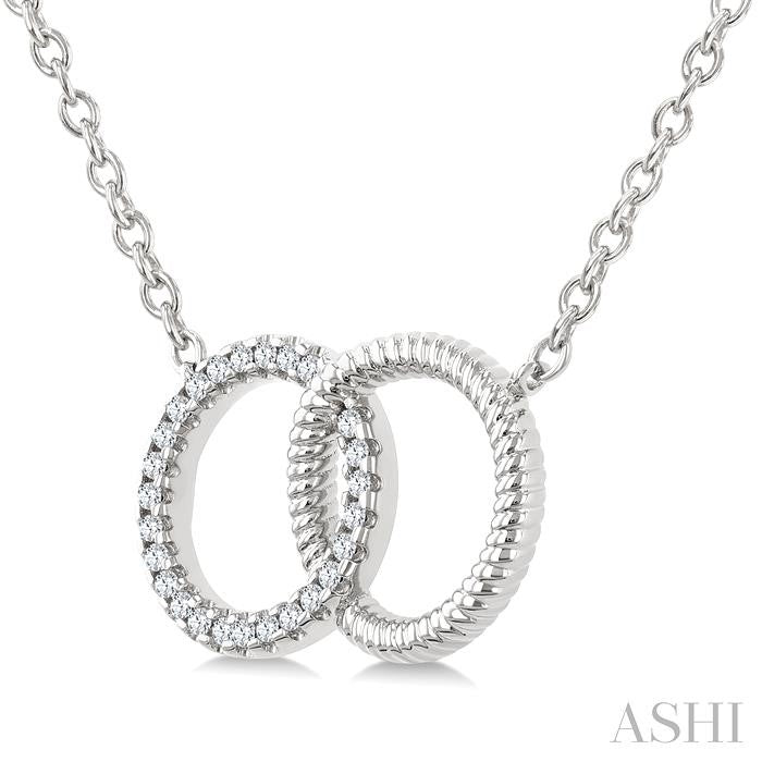 ASHI Circle Interlock Petite Diamond Fashion Pendant 928G8PPTSPDWG-RD