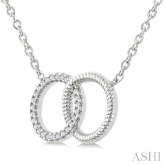 ASHI Circle Interlock Petite Diamond Fashion Pendant 928G8PPTSPDWG-RD