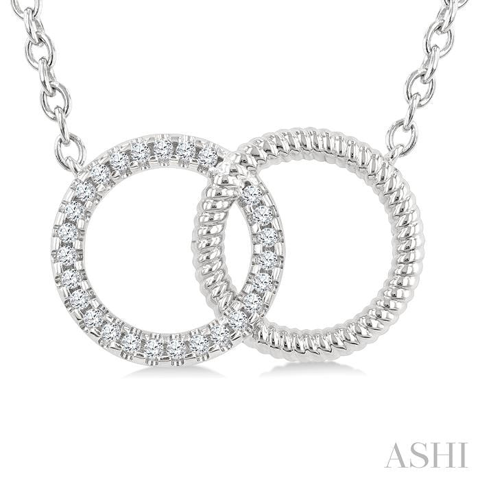 ASHI Circle Interlock Petite Diamond Fashion Pendant 928G8PPTSPDWG-RD