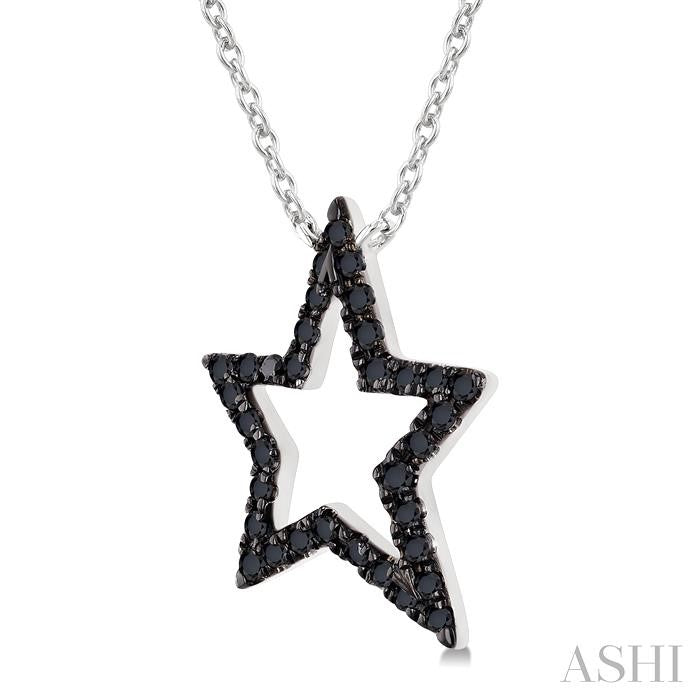 ASHI Star Shape Black Diamond Fashion Pendant 928H0PPTKNKWG