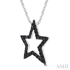 ASHI Star Shape Black Diamond Fashion Pendant 928H0PPTKNKWG