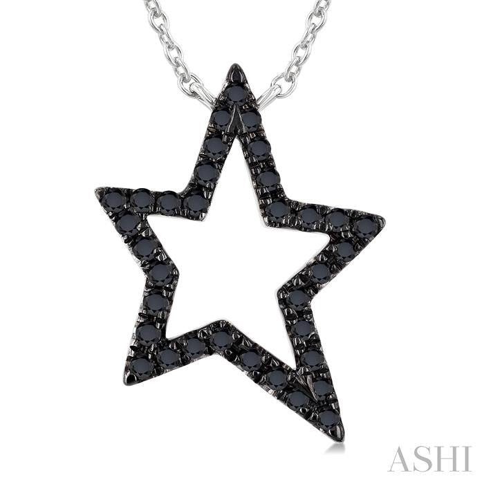 ASHI Star Shape Black Diamond Fashion Pendant 928H0PPTKNKWG