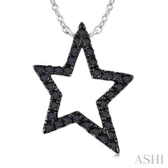 ASHI Star Shape Black Diamond Fashion Pendant 928H0PPTKNKWG