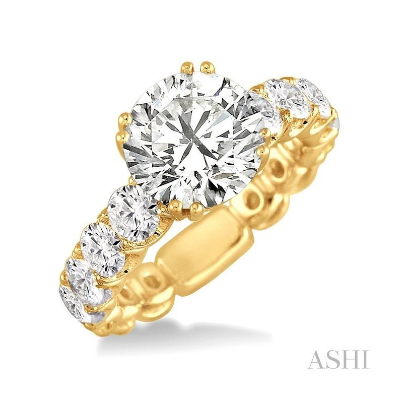 ASHI Round Shape Semi-Mount Diamond Engagement Ring 21830PPERYG-SM-2.00