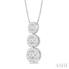 ASHI Round Shape Past Present & Future Lovebright Essential Diamond Pendant 929B5PPFGPDWG