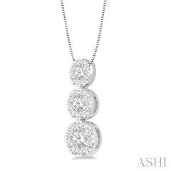 ASHI Round Shape Past Present & Future Lovebright Essential Diamond Pendant 929B6PPFGPDWG