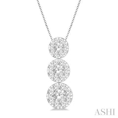ASHI Round Shape Past Present & Future Lovebright Essential Diamond Pendant 929B6PPFGPDWG