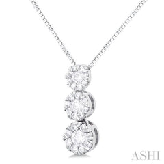ASHI Round Shape Past Present & Future Lovebright Essential Diamond Pendant 929B6PPFVPDWG