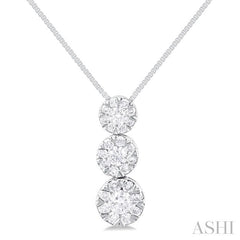 ASHI Round Shape Past Present & Future Lovebright Essential Diamond Pendant 929B6PPFVPDWG