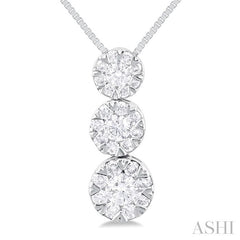 ASHI Round Shape Past Present & Future Lovebright Essential Diamond Pendant 929B6PPFVPDWG