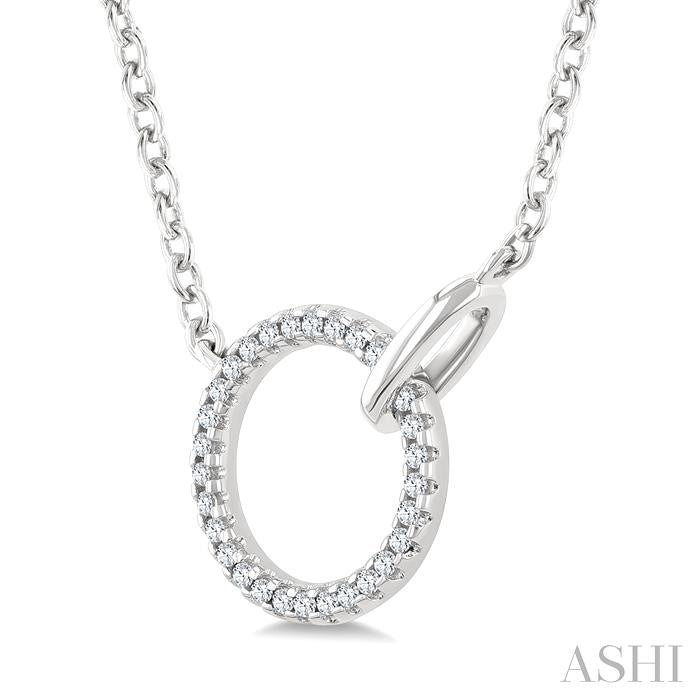 ASHI Circle Interlock Petite Diamond Fashion Pendant 929G8PPTSPDWG