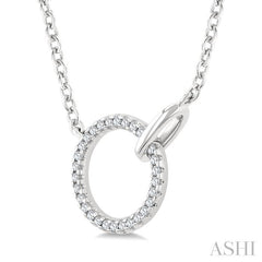 ASHI Circle Interlock Petite Diamond Fashion Pendant 929G8PPTSPDWG