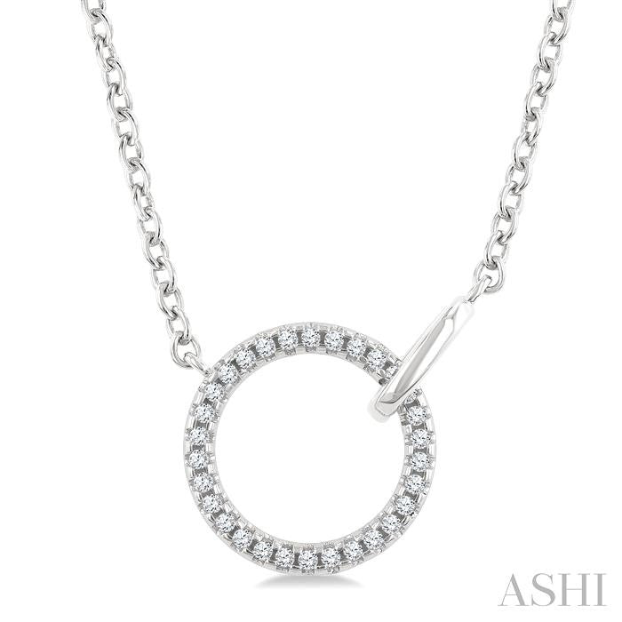 ASHI Circle Interlock Petite Diamond Fashion Pendant 929G8PPTSPDWG