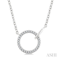 ASHI Circle Interlock Petite Diamond Fashion Pendant 929G8PPTSPDWG