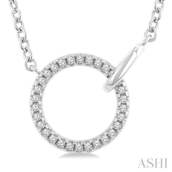 ASHI Circle Interlock Petite Diamond Fashion Pendant 929G8PPTSPDWG