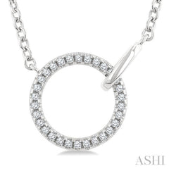 ASHI Circle Interlock Petite Diamond Fashion Pendant 929G8PPTSPDWG