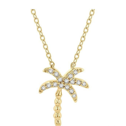 Parkplace Jewelers Palm Tree Petite Diamond Fashion Pendant 645B8PPTSPDYG