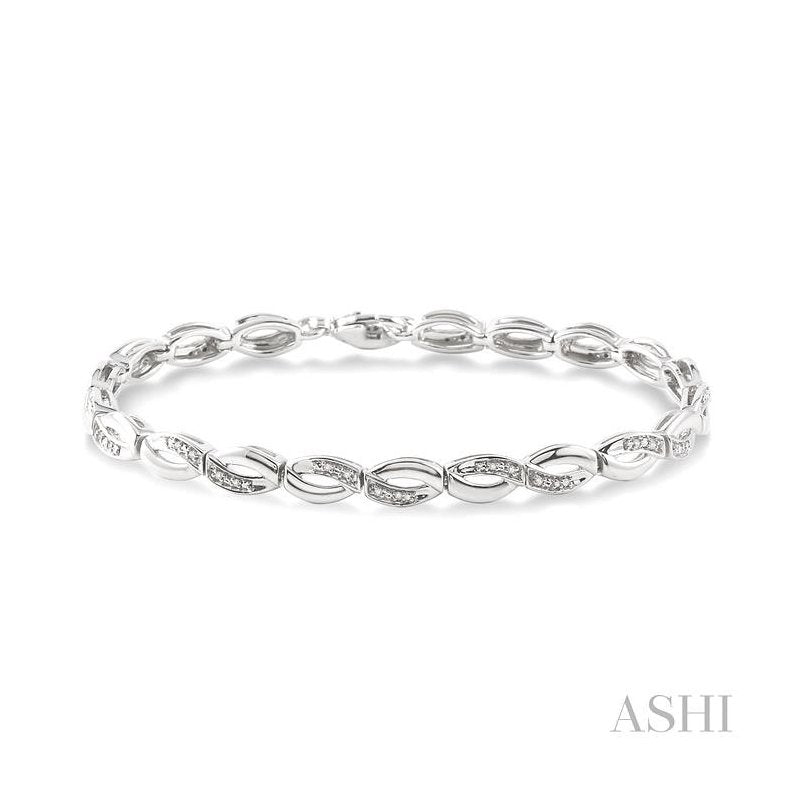 ASHI Silver Diamond Bracelet 85168PPSSSLTB