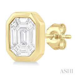 ASHI Pie Cut Emerald Diamond Earrings 932F4PPFHERYG