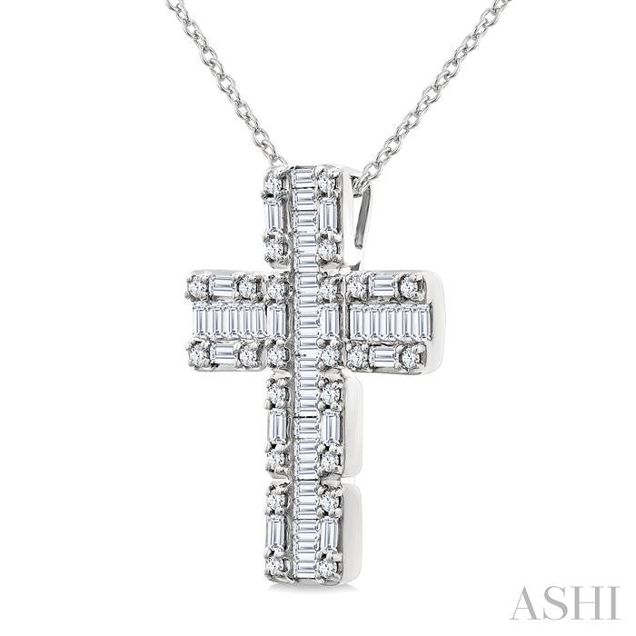 ASHI Cross Fusion Diamond Fashion Pendant 933H0PPFHPDWG