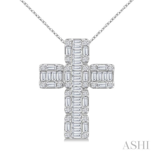 ASHI Cross Fusion Diamond Fashion Pendant 933H0PPFHPDWG