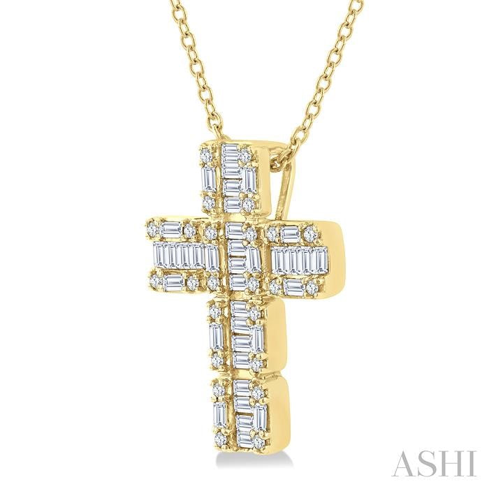 ASHI Cross Fusion Diamond Fashion Pendant 933H3PPFHPDYG