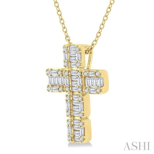 ASHI Cross Fusion Diamond Fashion Pendant 933H3PPFHPDYG