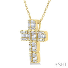 ASHI Cross Fusion Diamond Fashion Pendant 933H3PPFHPDYG