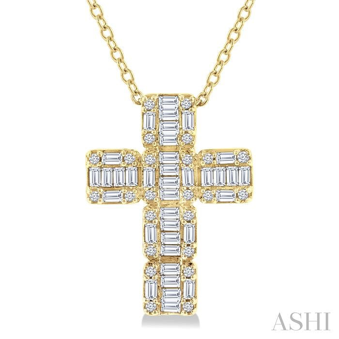 ASHI Cross Fusion Diamond Fashion Pendant 933H3PPFHPDYG