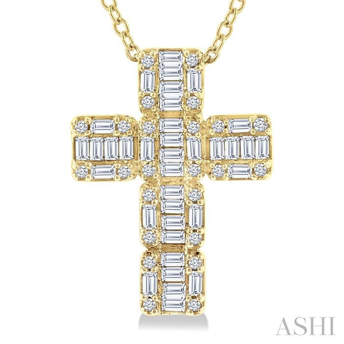 ASHI Cross Fusion Diamond Fashion Pendant 933H3PPFHPDYG