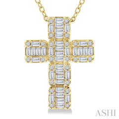 ASHI Cross Fusion Diamond Fashion Pendant 933H3PPFHPDYG