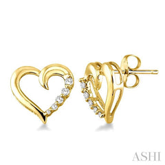 ASHI Heart Shape Journey Diamond Fashion Earrings 93669PPFXERYG