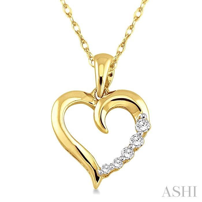 ASHI Heart Shape Journey Diamond Fashion Pendant 93669PPFXPDYG