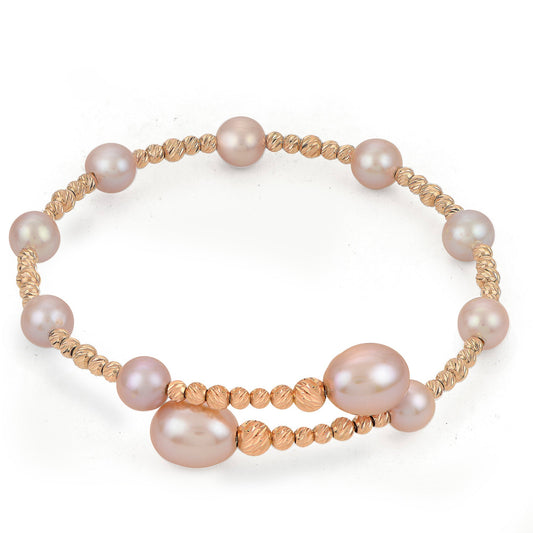Parkplace Pearls 14KT Rose Gold Freshwater Pearl Bracelet 936717/NQ-RG