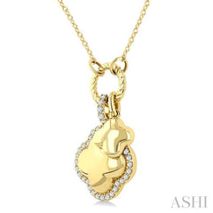 ASHI Clover Charm Diamond Fashion Pendant 938A8PPTGPDYG-CLV