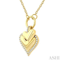 ASHI Heart Charm Diamond Fashion Pendant 938A8PPTGPDYG-HT
