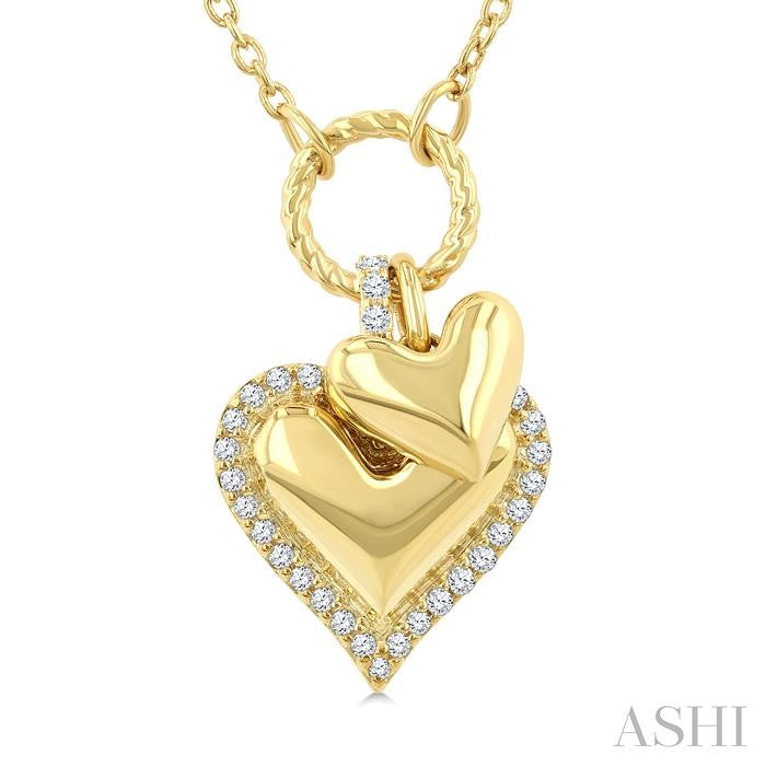 ASHI Heart Charm Diamond Fashion Pendant 938A8PPTGPDYG-HT