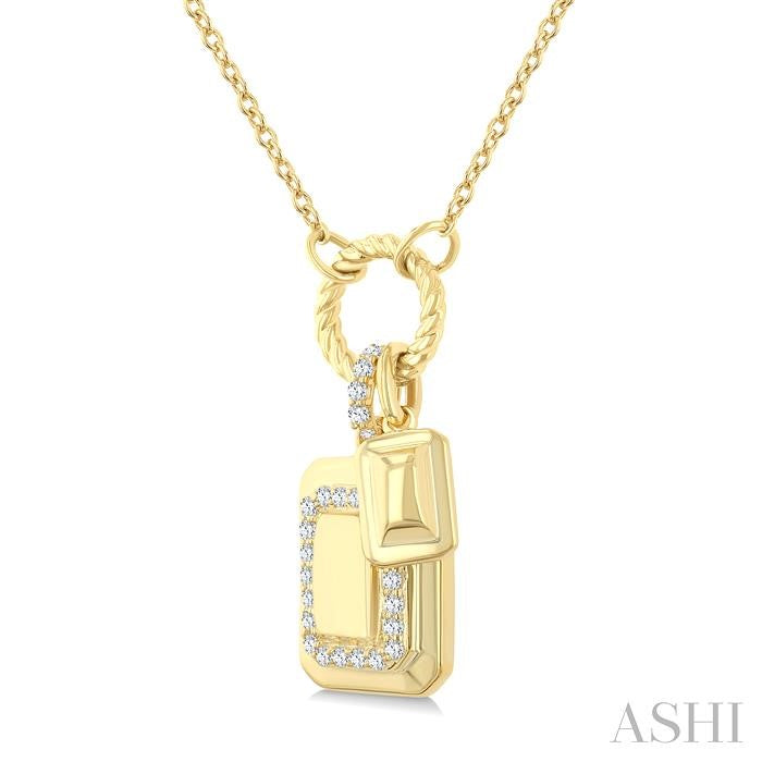 ASHI Emerald Shape Charm Diamond Fashion Pendant 938A8PPTGPDYG-OC