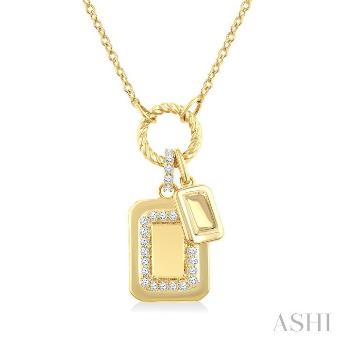 ASHI Emerald Shape Charm Diamond Fashion Pendant 938A8PPTGPDYG-OC