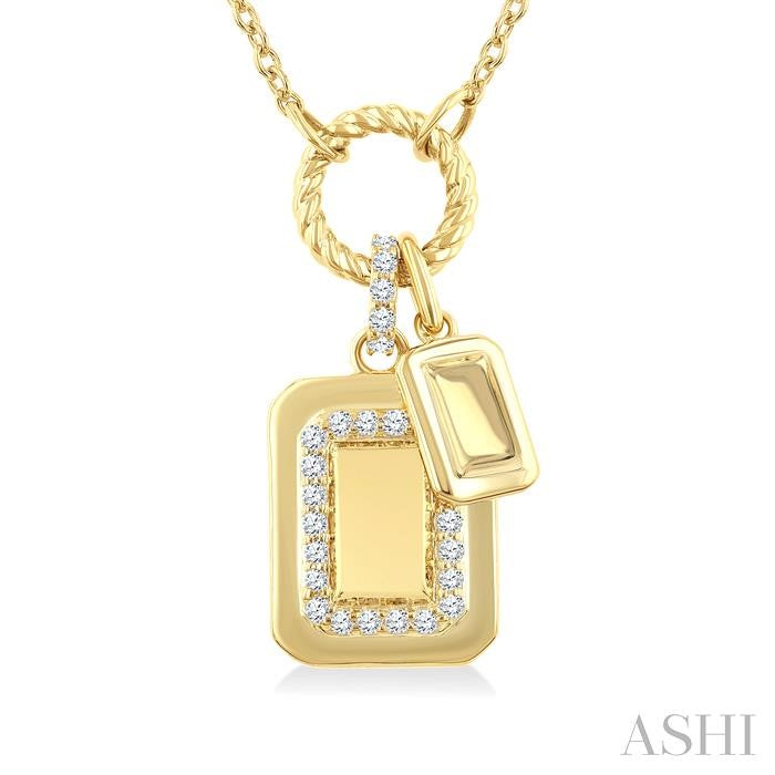 ASHI Emerald Shape Charm Diamond Fashion Pendant 938A8PPTGPDYG-OC