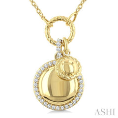 ASHI Circle Charm Diamond Fashion Pendant 938A8PPTGPDYG-RD